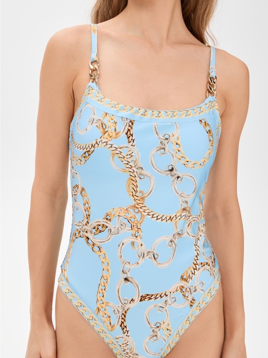 L'AGENCE Other - L’AGENCE Remi One-Piece Swimsuit – Sky Blue Multi Chain
Style #: LG5AP05-SYMC